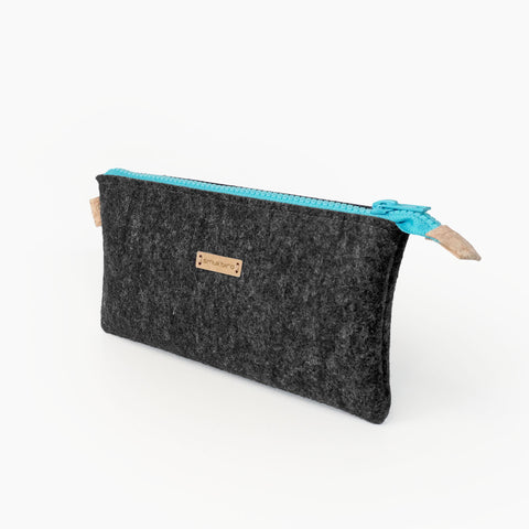 Schlampermäppchen anthrazit-azur | MISK