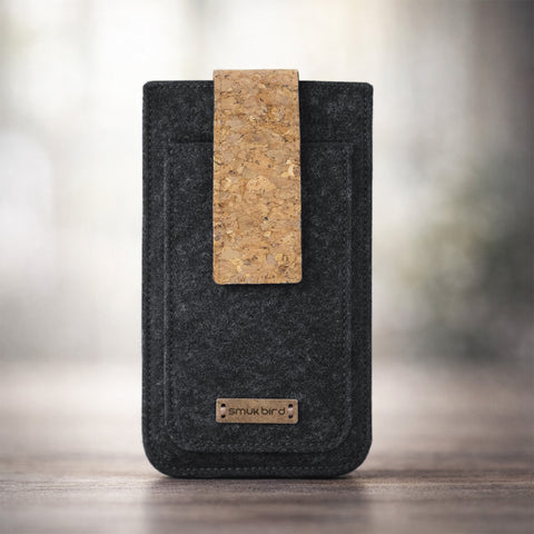 Coque de téléphone sur mesure | avec fermeture magnétique et compartiment supplémentaire | anthracite - Coloré | Modèle HAKA