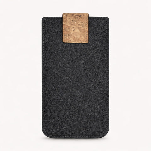 Coque de téléphone sur mesure | avec fermeture magnétique et compartiment supplémentaire | anthracite - Coloré | Modèle HAKA