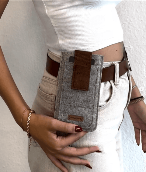 Pochette ceinture pratique pour Xiaomi POCO F6 Pro | avec fermeture magnétique et compartiment pour cartes | anthracite | modèle CLIP