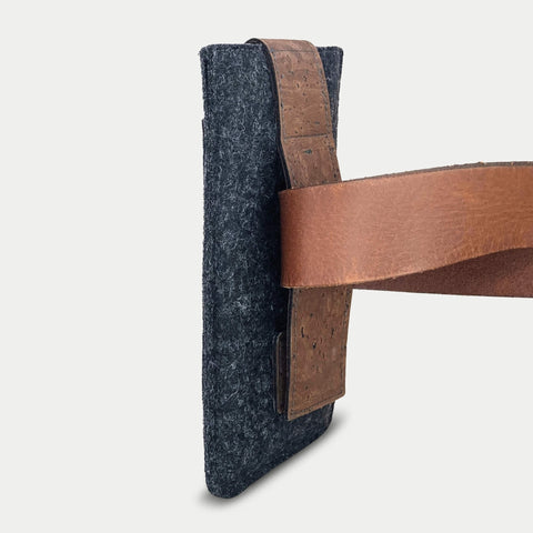 Pochette de ceinture pour Fairphone 3 | avec fermeture magnétique et compartiment pour cartes | anthracite | modèle CLIP