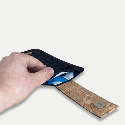 Étui pour iPhone SE 2020 | avec fermeture magnétique et compartiment supplémentaire | anthracite - Shapes | modèle HAKA