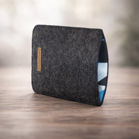 Coque de téléphone sur mesure | en feutre et coton biologique | anthracite - Formes | Modèle "LAISSER"