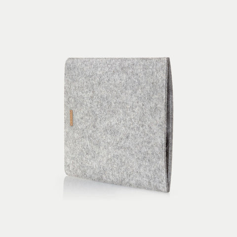 Coque pour Asus Vivobook Go 15 | en feutre et coton biologique | gris clair - pistes | Modèle "LAISSER"