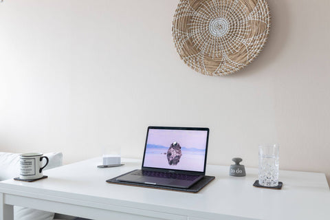 Sous-main pour MacBooks en feutre et liège | 26x38cm | anthracite