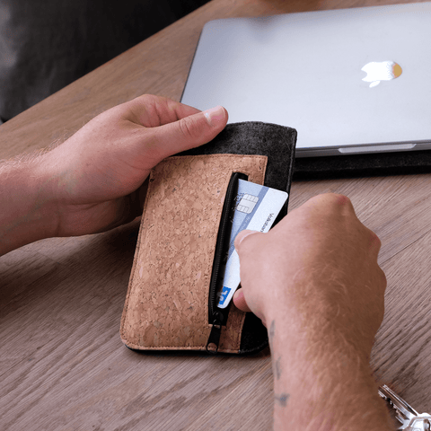 Housse de téléphone avec compartiment pour cartes pour iPhone 11 Pro | anthracite - coloré | Modèle "ZIP"