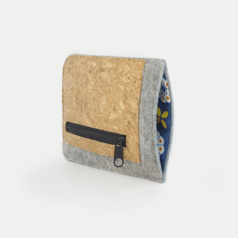 Étui pour téléphone portable avec compartiment pour cartes pour Motorola Edge 30 Fusion | gris clair - floraison | Modèle "ZIP"