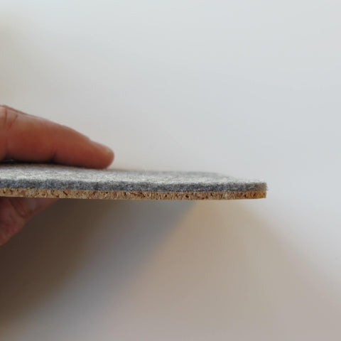 Sous-verres en feutre et en liège | Lot de 2 | 10x10cm | gris clair