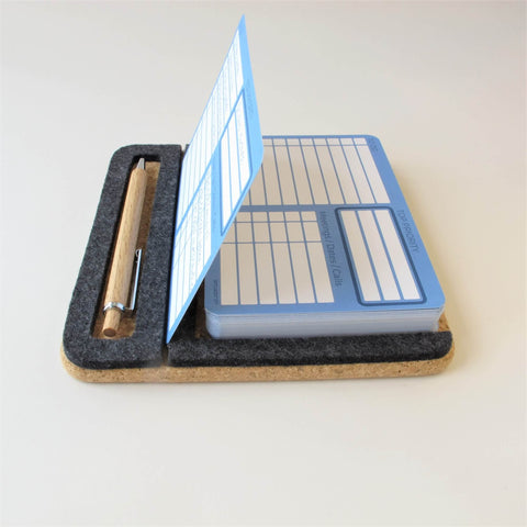 Porte-notes « ToDo » comprenant 50 cartes et un stylo à bille en bois | en feutre et liège | anthracite