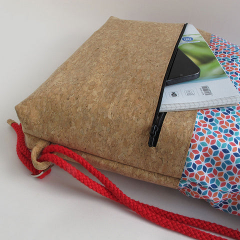 Sac de sport, sac à dos | en coton et liège | Coloré