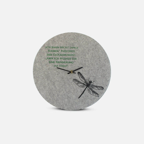 Horloge en feutre et liège 30 cm | Design "Libelle" par Anja Streese