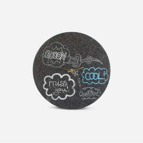 Horloge murale en feutre et liège 30 cm | Design "Cool" d'Anja Streese