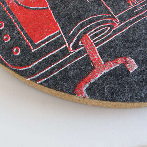 Horloge murale en feutre et liège 30 cm | Conception "Rêves" par Anja Streese