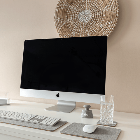 Tapis de souris en feutre et liège | 20x25cm | gris clair