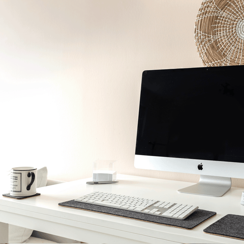 Tapis de bureau en feutre et liège | 20x50cm | anthracite