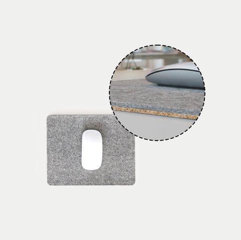 Tapis de souris en feutre et liège | 20x25cm | gris clair