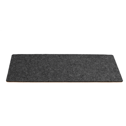 Tapis de bureau en feutre et liège | 30x60cm | anthracite