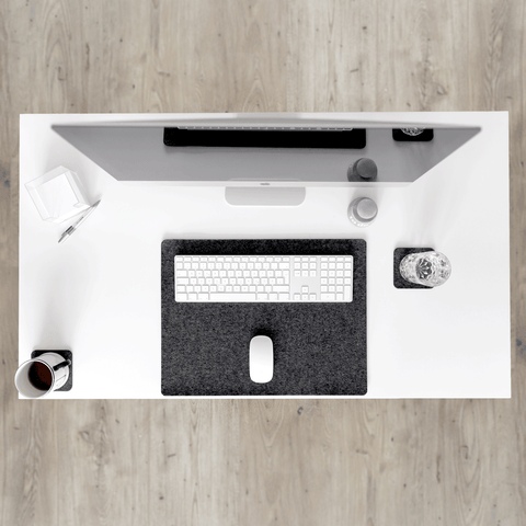 Tapis de bureau en feutre et liège | 38x50cm | anthracite