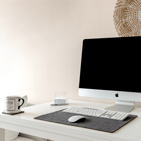 Tapis de bureau en feutre et liège | 38x50cm | anthracite