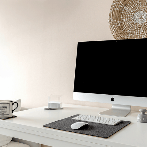Tapis de bureau en feutre et liège | 38x34,5cm | anthracite