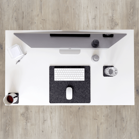Tapis de bureau en feutre et liège | 38x34,5cm | anthracite