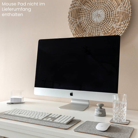 Tapis de bureau en feutre et liège | 20x50cm | gris clair