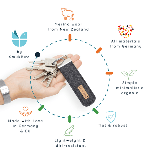 Porte-clés en feutre | anthracite