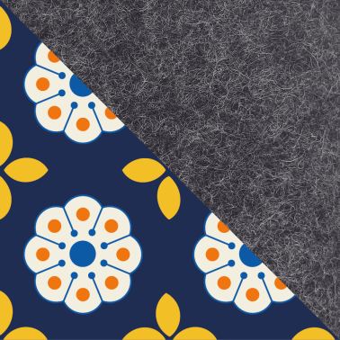 Coque de téléphone sur mesure | en feutre et coton biologique | anthracite - Floraison | Modèle "LAISSER"