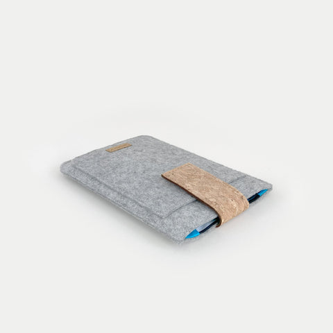 Housse pour Tolino Shine 5 | avec fermeture magnétique et compartiment supplémentaire | gris clair - Shapes | Modèle "HAKA"