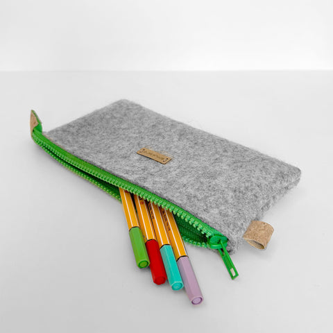 Schlampermäppchen hellgrau-grün | MISK