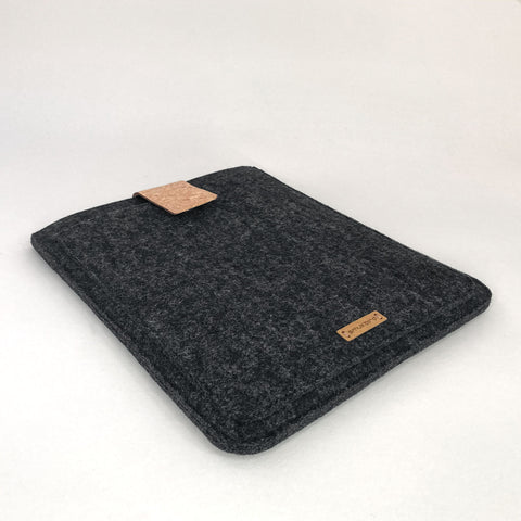 Étui pour tablette sur mesure | avec fermeture magnétique et compartiment supplémentaire | anthracite - Coloré | Modèle "HAKA"