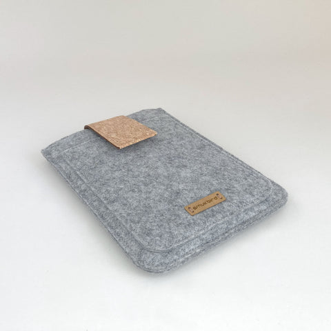 Étui liseuse sur mesure | avec fermeture magnétique et compartiment supplémentaire | gris clair - Coloré | Modèle "HAKA"