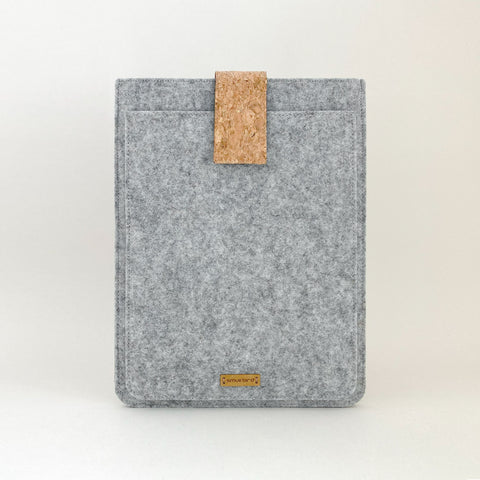 Étui pour tablette sur mesure | avec fermeture magnétique et compartiment supplémentaire | gris clair - Bloom | Modèle "HAKA"