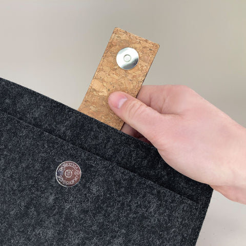 Coque pour Asus Zenbook 14 | avec fermeture magnétique et compartiment supplémentaire  | anthracite - Formes | Modèle "HAKA"