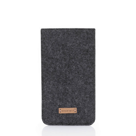 Handytasche für Samsung Galaxy A25 | aus Filz und Bio-Baumwolle | anthrazit - colorful | Modell "LET"
