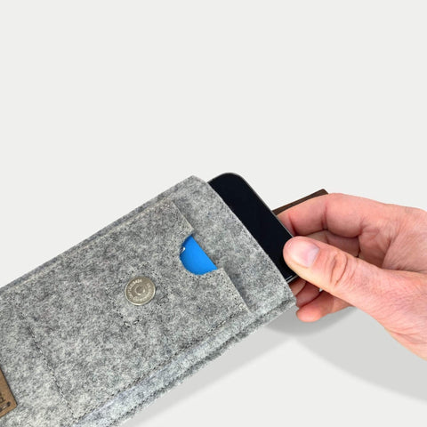 Pochette de ceinture pratique pour iPhone 11 Pro | avec fermeture magnétique et compartiment pour cartes | gris clair | modèle CLIP