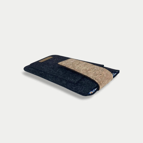 Coque de téléphone sur mesure | avec fermeture magnétique et compartiment supplémentaire | anthracite - Floraison | Modèle HAKA