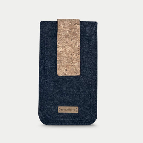 Coque de téléphone sur mesure | avec fermeture magnétique et compartiment supplémentaire | anthracite - pistes | Modèle HAKA