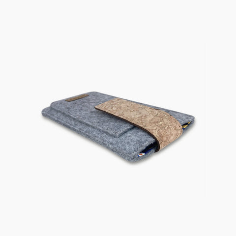Coque de téléphone sur mesure | avec fermeture magnétique et compartiment supplémentaire | gris clair - Bloom | Modèle HAKA