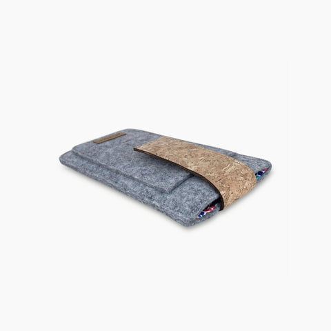 Coque de téléphone sur mesure | avec fermeture magnétique et compartiment supplémentaire | gris clair - Coloré | Modèle HAKA