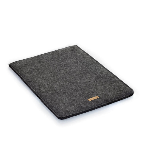 Étui pour HP Elite Libellule | en feutre et coton biologique | anthracite - rayures | Modèle "LAISSER"