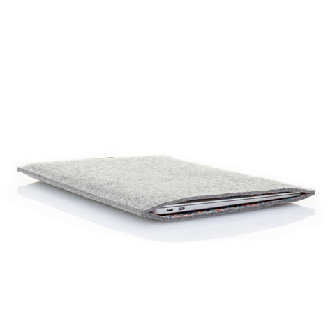 Étui pour Honor MagicBook | en feutre et coton biologique | gris clair - Coloré | Modèle "LAISSER"