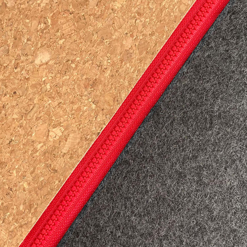 Sac d'accessoires pour câbles, etc. | en feutre et liège | rouge anthracite