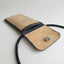 Sac pour téléphone portable à accrocher autour du cou | en feutre et coton biologique | anthracite - pistes | Modèle KEDJA