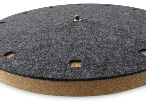 Horloge murale en feutre et liège 30 cm | anthracite - noir | Conception : Esbjerg