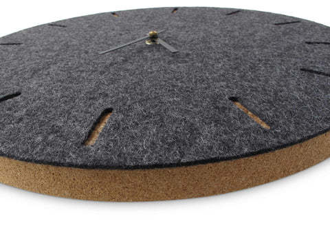 Horloge murale en feutre et liège 30 cm | anthracite - noir | Conception : Copenhague