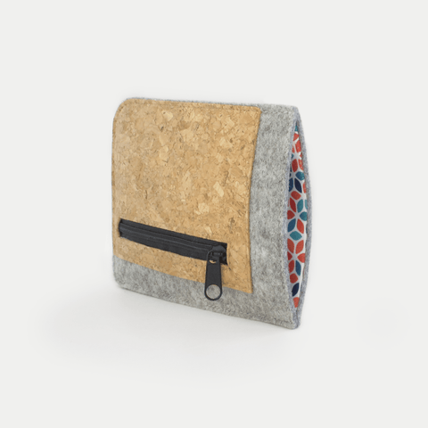 Étui pour téléphone portable avec compartiment pour cartes pour Motorola Edge 30 Neo | gris clair - coloré | Modèle "ZIP"