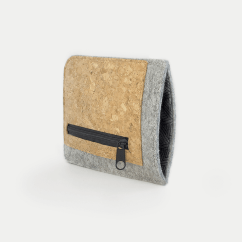 Housse de téléphone avec compartiment pour cartes pour Xiaomi 12T Pro | gris clair - pistes | Modèle "ZIP"