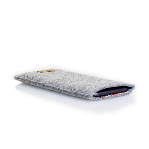 Housse de téléphone pour Xiaomi Poco X5  | en feutre et coton biologique | gris clair - coloré | Modèle "LAISSER"