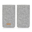 Coque de téléphone portable pour iPhone X/XS | en feutre et coton biologique | gris clair - coloré | Modèle "LAISSER"